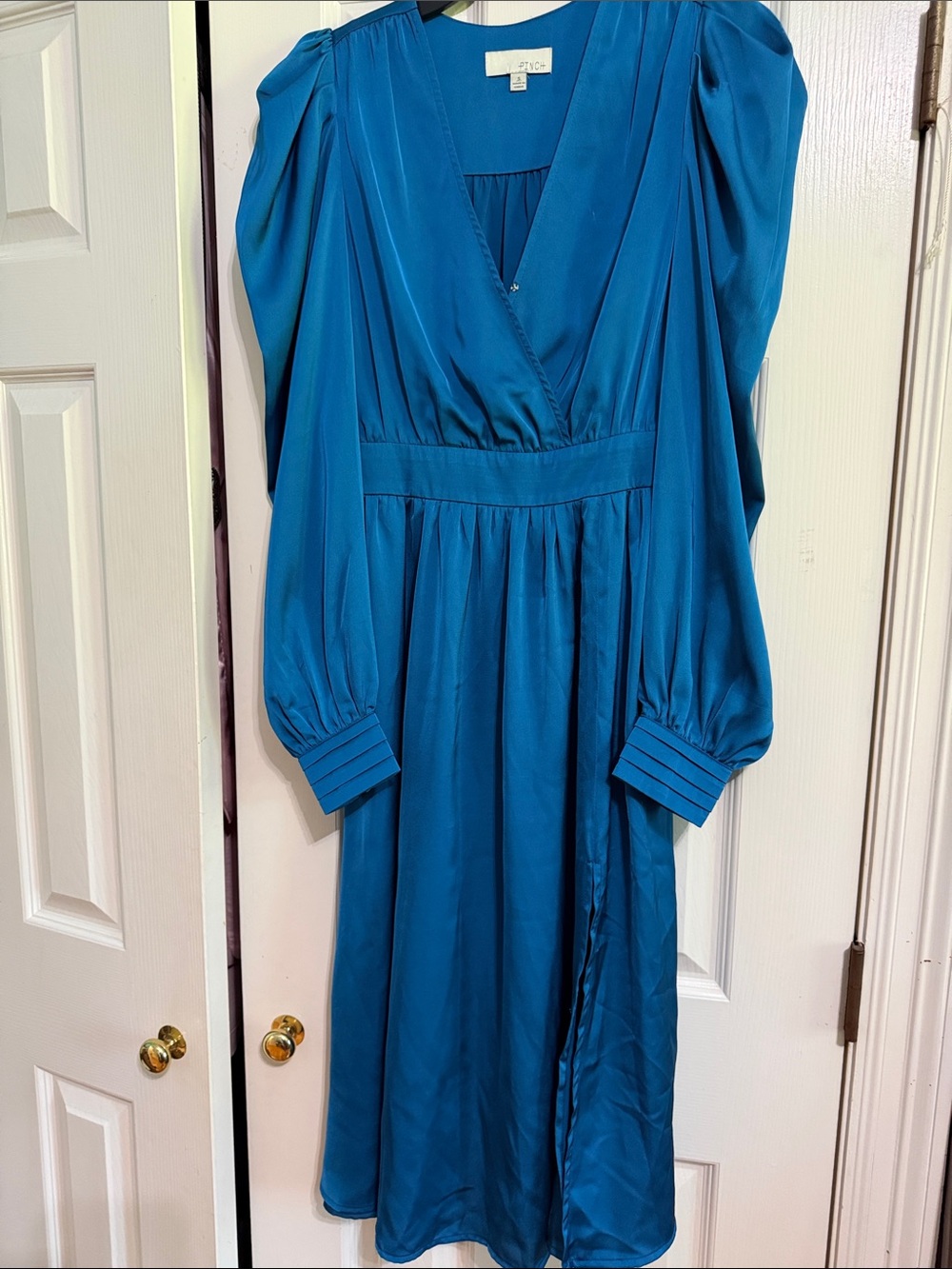 Pinch Teal Long Sleeve Midi Dress